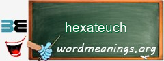 WordMeaning blackboard for hexateuch